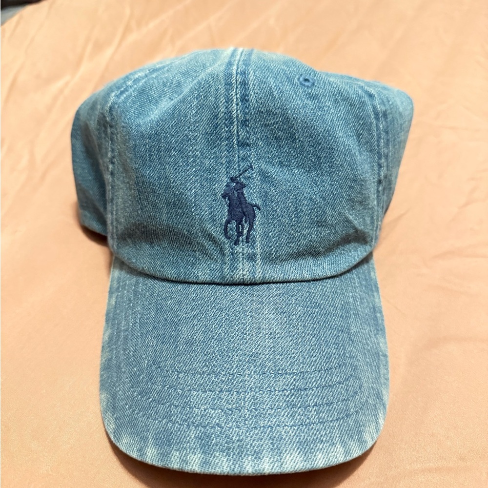 Ralph Lauren Blue Baseball Hat with Embroidered Logo